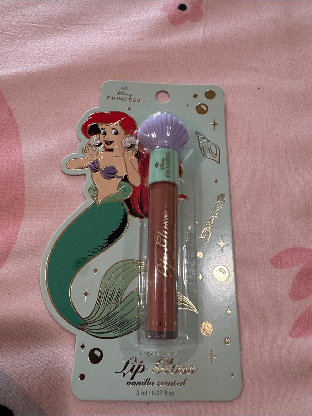 Disney Princess Mint and Pale Purple Lip Gloss Packaging